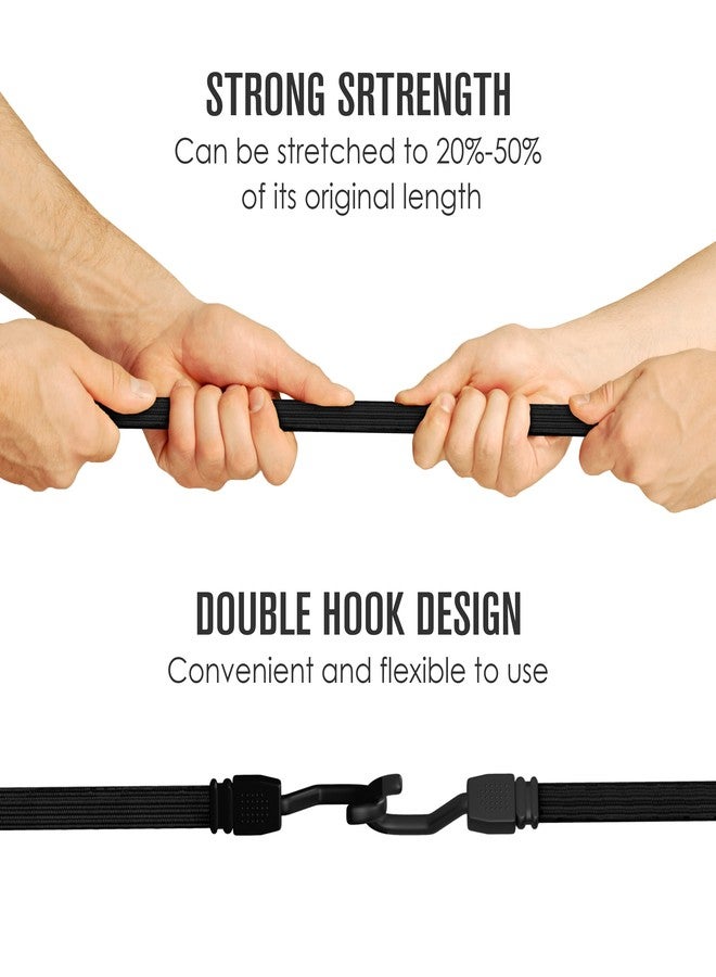 هاوسابلز حبال مطاطية طويلة من هاوسابلز مزودة بخطافات، حبال مطاطية مزودة بخطافات، أحزمة مطاطية، بنجي، أحزمة دوللي، حبل مسطح، بنجي، حبل مطاطي للتعليق، مرن، نقل، شاحنة، بنجي، سيارة، أسود، 48 بوصة، عبوة من 4 قطع - Image 5